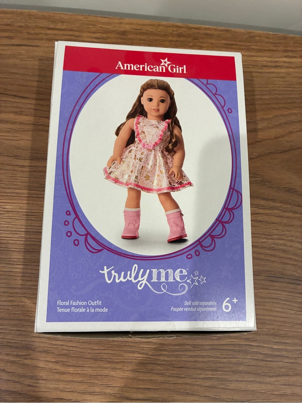 American Girl Pink Floral Dress with Matching Pink Boots